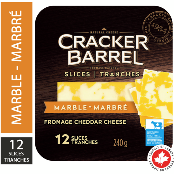 Cracker Barrel Cheese Slices Marble, 12 Units,