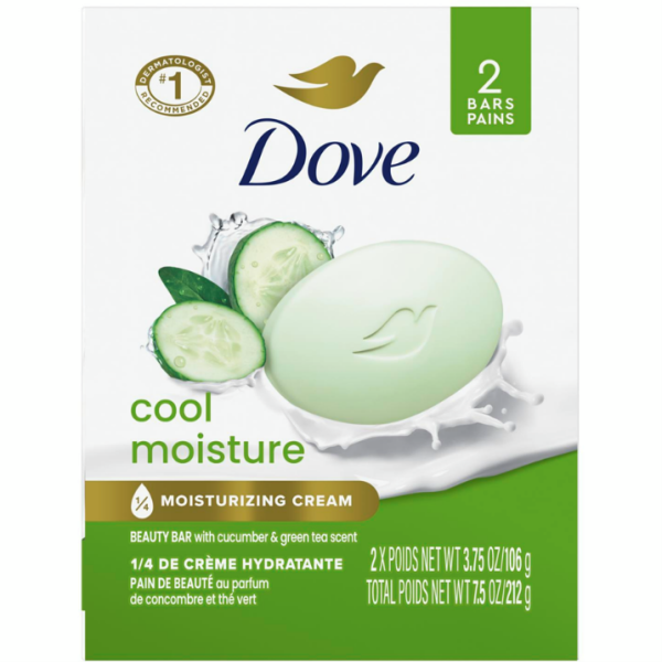 Dove Skin Care Beauty Bar For Softer Skin Cucumber and Green Tea