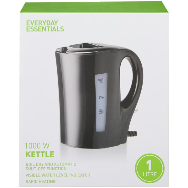 Everyday Essentials Jug Kettle, 1L Black