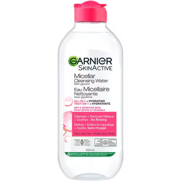 Garnier Micellar Water Facial Cleanser and Makeup Remover with Rose Water 400 ml