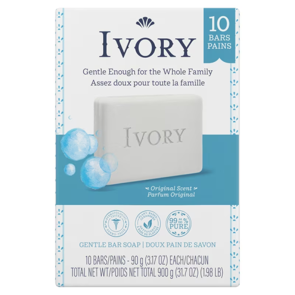 Ivory Bar Soap Original Scent, 10 count