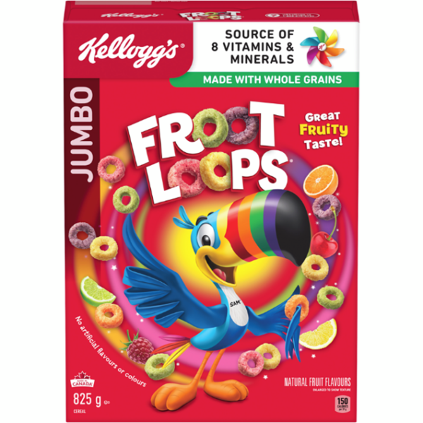 Kelloggs Froot Loops Cereal, Jumbo Size