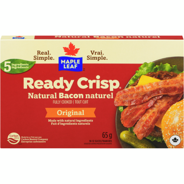 Maple Leaf Ready Crisp Fully Cooked Natural Bacon Slices