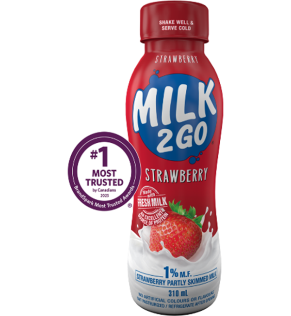 Milk 2 Go 1% Strawberry Partly Skimmed Milk