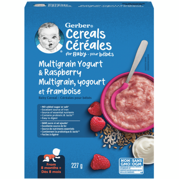 Nestlé Gerber Stage 3 Multigrain Yogurt Raspberry Baby Cereal