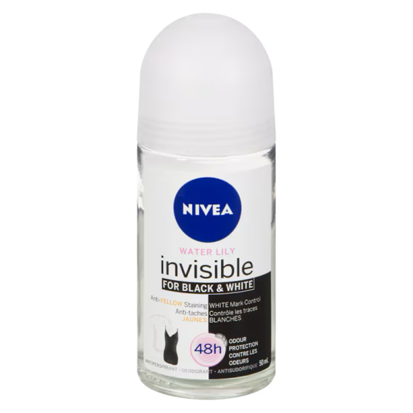 Nivea Pure & Natural Invisible for Black & White Roll-On Water Lily 50 ml