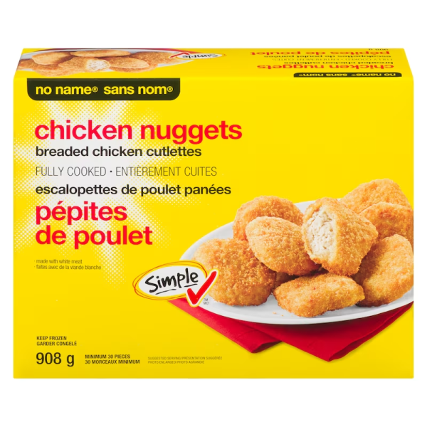 No Name Fully Cooked, Breaded Chicken Nuggets Cutlettes