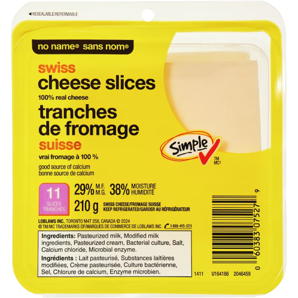 No Name Swiss Cheese Slices