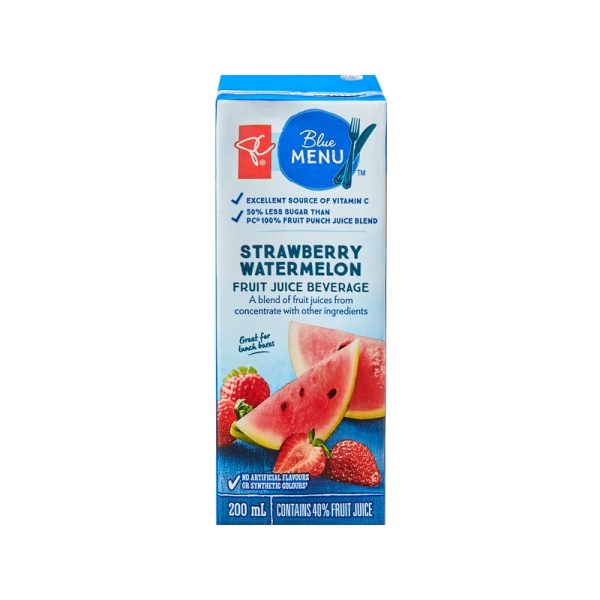 PC Blue Menu Strawberry Watermelon Fruit Juice Beverage Boxes 10×200.0 ml