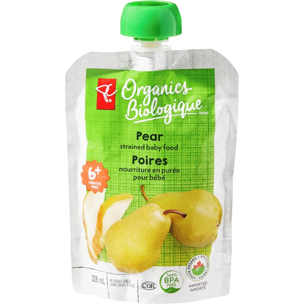 PC Organics Pear Strained Organic Baby Food