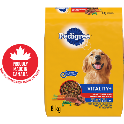 Pedigree Vitality+ Dry Food For Adult Dogs Hearty Beef And Vegetable Flavour