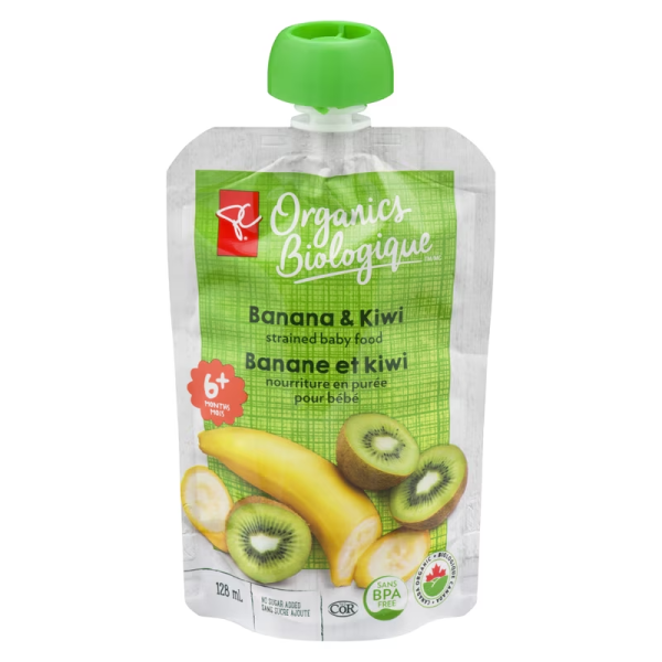 Prepared in Canada PC Organics Organic Banana & Kiwi