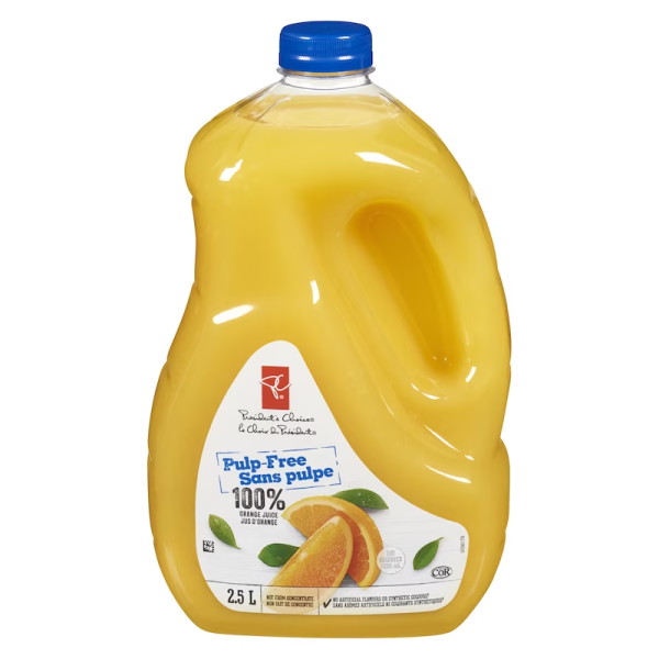President’s Choice Pulp Free Orange Juice 2.5 l