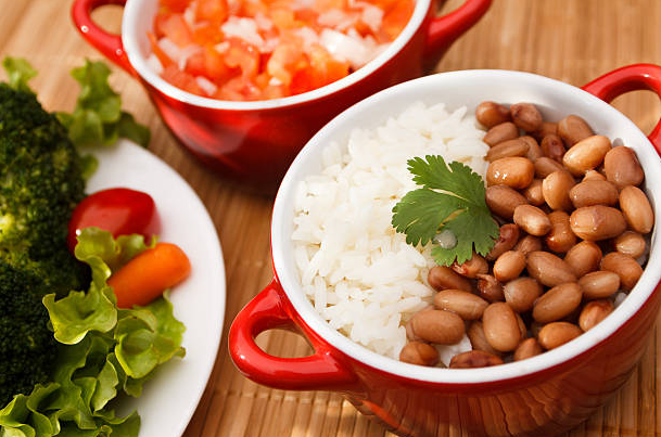 Rice Bean Tomato Plate