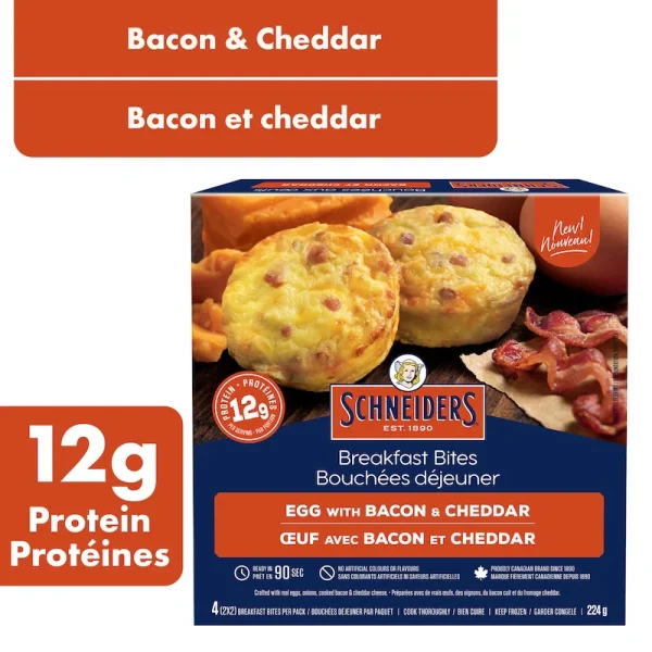 Schneiders Egg with Bacon & Cheddar Breakfast Bites, 4 per pack