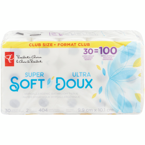President’s Choice Super Soft Hypoallergenic Bathroom Tissue Club Pack