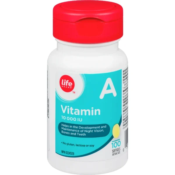 Life Brand Vitamin A 10000 Iu 100 Softgels