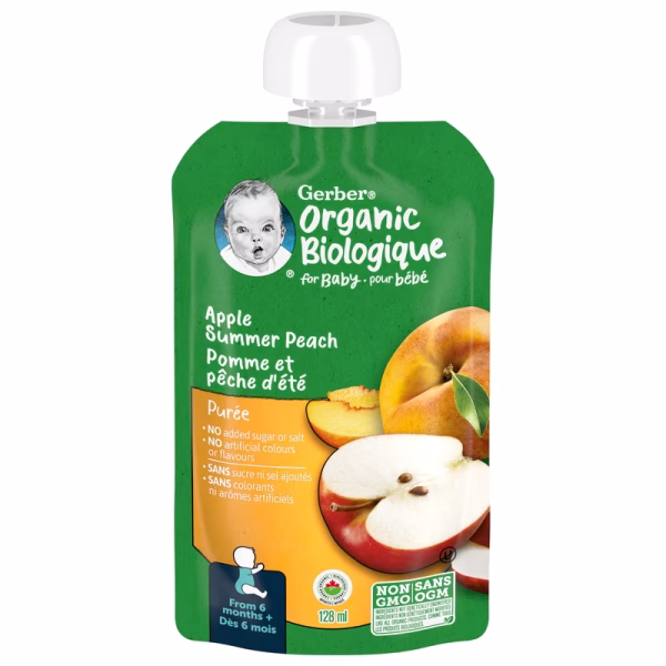 Nestlé Gerber Organic Pure, Apple Summer Peach, Baby Food
