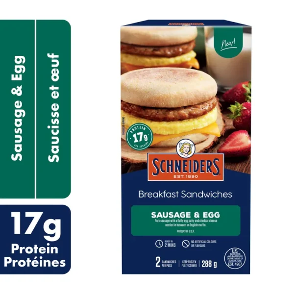 Schneiders Sausage & Egg Breakfast Sandwiches, 2 per pack