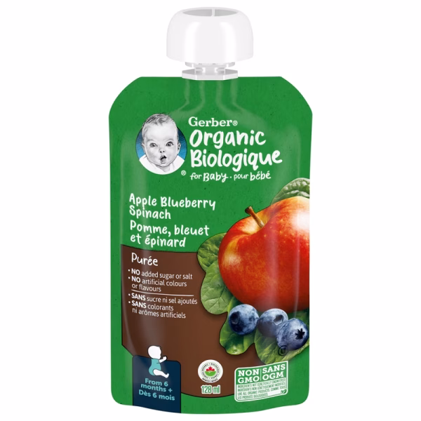 Nestlé Gerber Organic Pure, Apple Blueberries Spinach, Baby Food