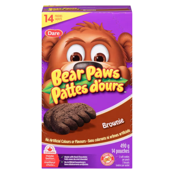 Dare Bear Paws Cookies, Brownie, 14-Pack
